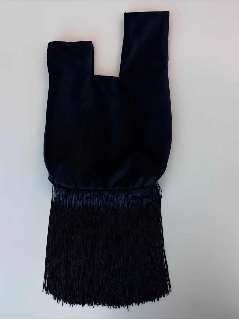 Velvet Wristlet Knot Black Mini fringe Bag clutch